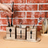 Kathfly 4 Pcs Silverware Caddy Utensil Holder for Countertop Silverware Organizer with Wood Tray Spoon Fork Holder for Kitchen Parties(Brown)...