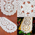 KEPSWET Cotton Floral Oval Handmade Crochet Lace Table Runner White (12x48 inch)...