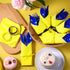 Domensi 24 Set Yellow Cartoon Theme Party Plastic Cutlery Set Include Blue Disposable Plastic Spoons Forks Knives Yellow Paper Napkins Satin Ribbo...