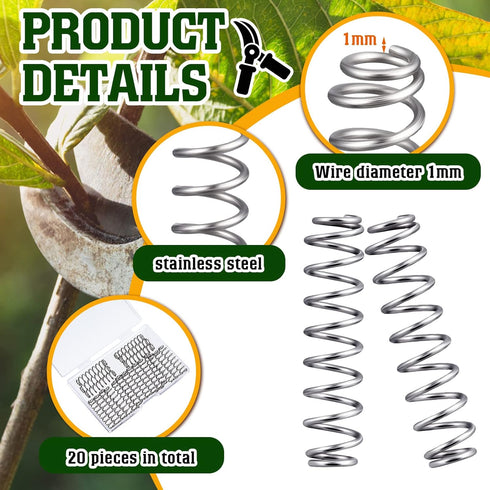 20 Pack Precision Pruner Pruning Shear Springs Stainless Steel Gardening Spring Replacement Precision Springs Pruners Compatible with Hydrofarm fo...