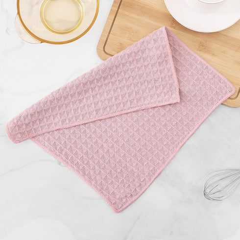 Homaxy Premium Microfiber Waffle Weave Kitchen Dish Cloths, 12 x 12 Inch Ultra Absorbent and Solid Color Dish Towels for Kitchen Fast Drying Dishc...