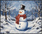 Posterizer 1 pcs-cute snowman in snowy wintery nature 3-Landscape & Nature Art-Holiday Poster Collection-Living Room Bedroom Decor- unframed wall ...