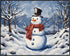 Posterizer 1 pcs-cute snowman in snowy wintery nature 3-Landscape & Nature Art-Holiday Poster Collection-Living Room Bedroom Decor- unframed wall ...