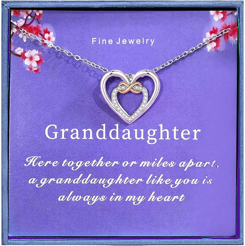 Granddaughter Gifts from Grandma Silver Infinity Heart Necklace from Grandmother, Birthday Ideas, Pendant Jewelry Necklaces...
