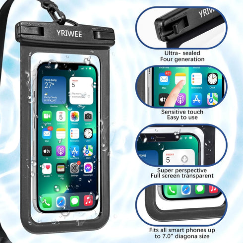 Universal Waterproof Phone Pouch, IPX8 Waterproof Phone Case Dry Bag with Lanyard for iPhone 14 13 12 11 Pro Max XR X XS SE 8 Plus Samsung S23 S22...