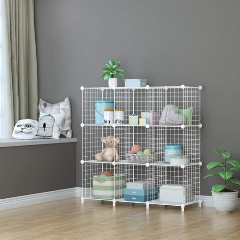 HOMIDEC Wire Cube Storage, Storage Shelves 9 Cube Bookshelf Bookcase Closet Organizer and Storage, Wire Storage Shelves Multi-Use DIY Storage Cube...