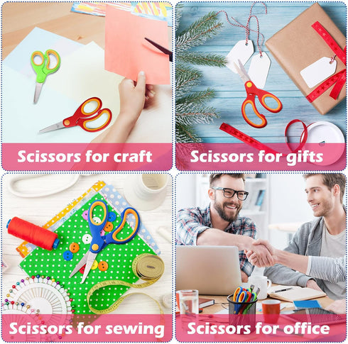 30 Pack Scissors, 5.1 Inch Multipurpose Scissors, Soft Comfort Grip Handles Stainless Steel for School Office Home, High Middle School Classroom S...