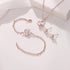 EleQueen Rose Flower Necklace Earrings Bracelet Set 14K White Rose Gold Plated Hypoallergenic Jewelry Sets Gift for Women Girls...