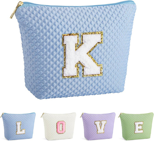 Makeup Bag - Travel Makeup Bag Cosmetic Bag, Monogram Initial Makeup Bags, Cosmetic Bag, Make Up Bag, Travel Cute Makeup Pouch Makeup Case, Person...