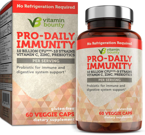 Vitamin Bounty Pro-Daily Probiotic - 10 Billion CFU Blend, Zinc & Vitamin C for Digestive Health, Immune Support Prebioitcs and Probiotics for Wom...
