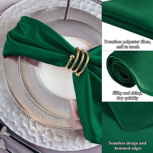 Aneco 12 Pieces Satin Napkin Square 20 x 20 Inches Dinner Napkins Weddings Party Napkin Soft Table Napkins for Romantic Weddings Party Dinner Deco...