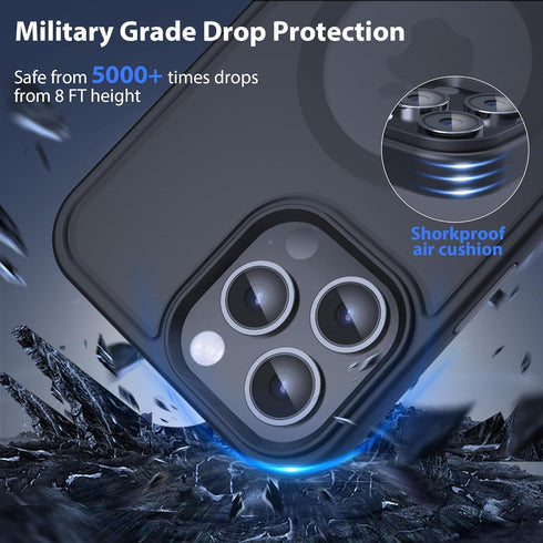 Cell Phone Case for iPhone 12/12 Pro, Strong Magnetic Clear Case with 10Ft Military-Grade Protection, Compatible with MagSafe, Shockproof, Slim Th...