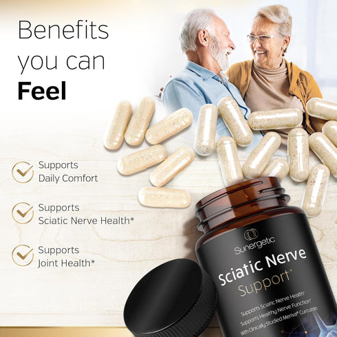 Premium Sciatic Nerve Support Formula – Sciatic Nerve Supplement with Benfotaimine, Alpha Lipoic Acid (ALA) & Meriva Turmeric Curcumin – Supports ...