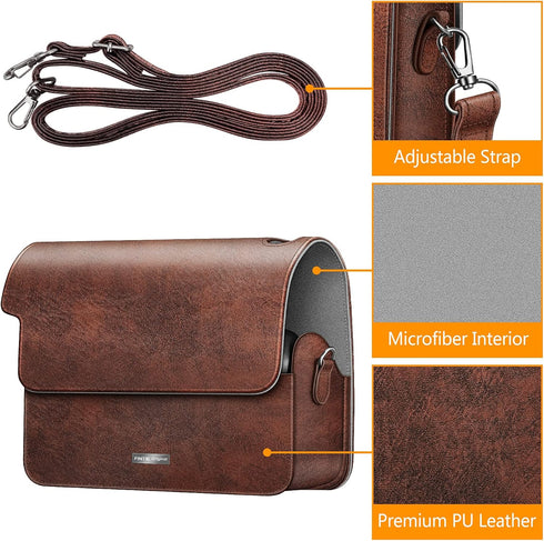 Fintie Protective Case for Fujifilm Instax Wide 300 Instant Film Camera - Premium Vegan Leather Bag Cover with Removable Strap, Vintage Brown...