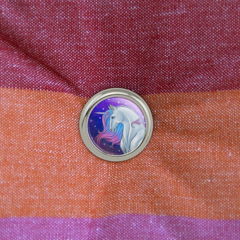 Majestic Unicorn Pink Purple Blue Metal Craft Sewing Novelty Buttons - Set of 4...