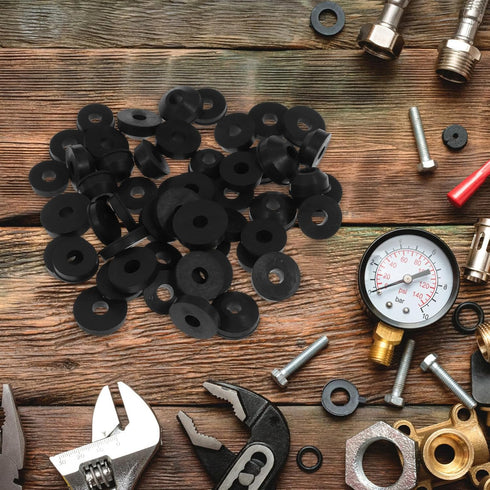 Outdoor Spigot 58pcs Faucet Washer Assortment Kit, Faucet Washers and Brass Bibb Screws Assortment Flat and Beveled Washers Kit for Sink Washer Re...