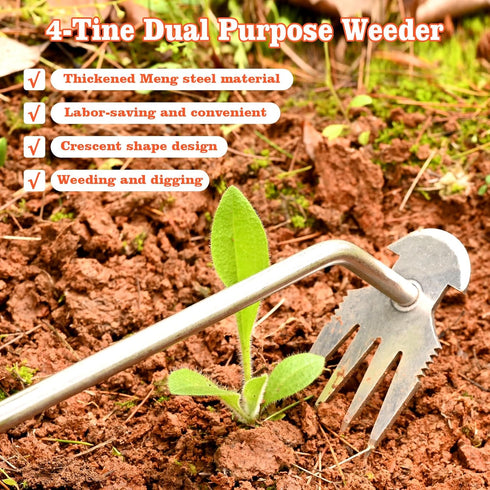 Weed Removal Tool?Portable Garden Weeder Tool?2024 New Manganese Steel Weed Puller Tool with Rubber Handle for Vegetable Gardening Garden Yard Far...