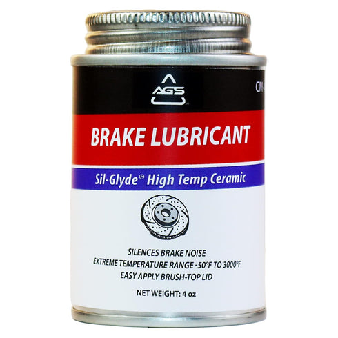 AGS Automotive Solutions Brush Top Can Ceramic-Glyde Silicone Brake Lubricant, 4oz, Compatible with Ceramic and Metallic Brake Pads, Noise Reducti...