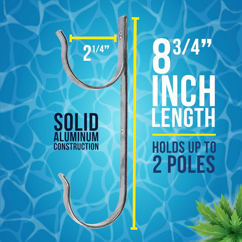 U.S. Pool Supply Set of 2 Aluminum Pool Hangers for Telescopic Poles - Store Poles with Nets, Vacuums, Hoses & Attachments...