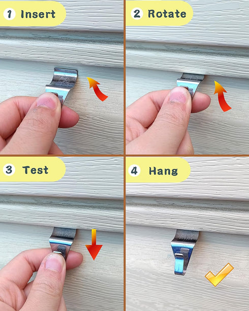 NACETURE Vinyl Siding Hooks (30 Pack) | Heavy Duty Patio Decor Siding Clips | Hanging Outdoor String Lights | Deck Decorations Outdoor Light Clips...