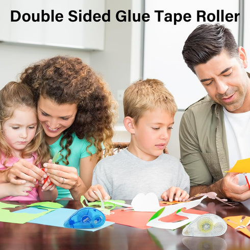 Double Sided Adhesive Scrapbook Runner Tape Roller,12 Packs Permanent Adhesive Dots Roller Applicator,Power Mini Glue Tape for Smooth Application,...