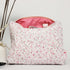 Quilted Cosmetic Bag for Women (Pink Flowers), Cotton Makeup Bag, Kawaii Cosmetic bag, Floral pouch, Floral cosmetic bag, Large Travel Toiletry Ba...