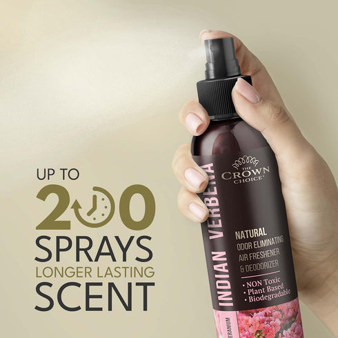 Natural Air Freshener Spray—Geranium & Lemongrass Odor Eliminator—Non-Toxic Essential Oil Deodorizer Spray for Home,Toilet,Room,Lounge,Laundry,Cab...