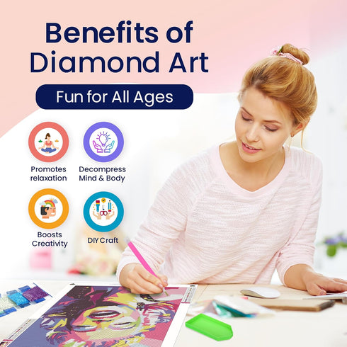 Modern Merch Diamond Art for Adults 12x16 Celebrity Pop Art Movie Star 5D Diamond Painting Kits for Adults, DIY Wall Decor, Cross Stitch Gem Art, ...