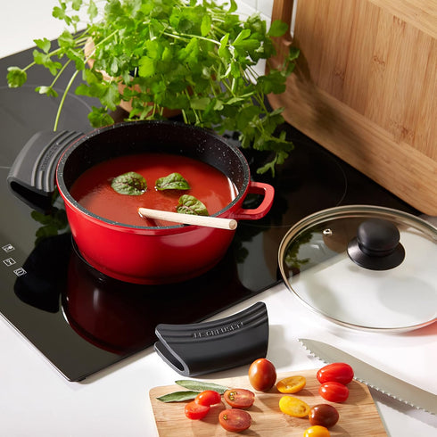 Le Creuset Silicone Set of 2 Handle Grips, 5" x 2 1/2" each, Black...