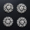 4 Pcs Sliver Rhinestone Buttons Crystal Embellishments for Clothing Jewelry Making DIY Decoration Bottons for Sewing Crafts Wedding Bridal(Button-...