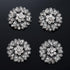 4 Pcs Sliver Rhinestone Buttons Crystal Embellishments for Clothing Jewelry Making DIY Decoration Bottons for Sewing Crafts Wedding Bridal(Button-...