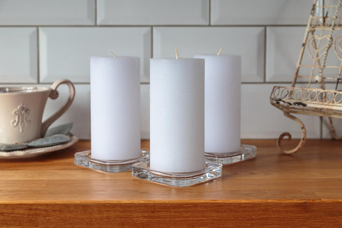 Melt Candle Pillar Candles, 3 Pack - Unscented Candles for Home, Church, Weddings, & More - 3" x 6", White...