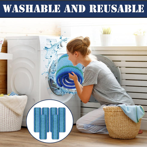 6 Pack Mop Pads Replacement for Bona Mop?18 Inch Reusable Microfiber Cleaning Pads for Hardwood Floors Wet Dry Mops Floor Cleaning Pads...
