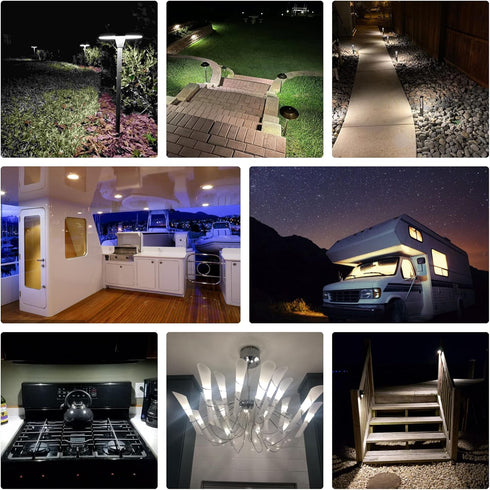 G4 T3 3W Daylight 6000K LED Outdoor Landscape Light Bulbs 12V-24V,G4 20W 25W 30W Halogen Replacement,Low Voltage G4 T3 JC Bi-pin Bulb for RV Boat ...
