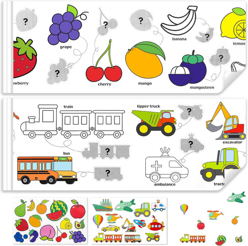 2 PCS Drawing Roll for Kids, Sticky Coloring Paper Graffiti Rolls Doodle Scroll DIY Painting with Stickers for Toddlers Boys Girls 3 4 5 Education...