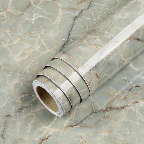 LACHEERY Marble Contact Paper Decorative Self Adhesive 15.8"x80" Waterproof Removable Wallpaper Stick and Peel For Granite Countertops Cabinets Ba...