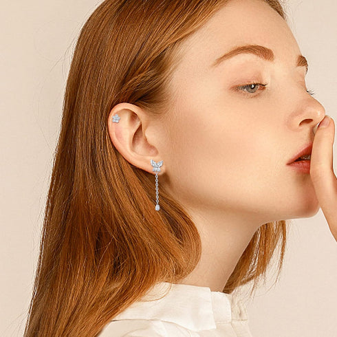 Florideco 21Pcs 16G Cartilage Earring Stud for Women Stainless Steel 20G Cartilage Hoop Earring Set Heart Flower Chain Dangle CZ Curved Tragus Con...