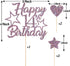 Purple Glitter Happy 14th Birthday Cake Topper with Cupcake Toppers - 14th Birthday Cupcake Decoration, 14th Birthday Cake Decor for Boys or Girls...