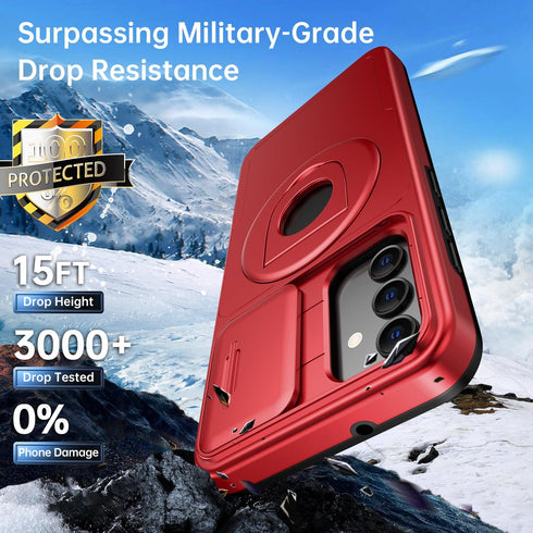 FUNMIKO for Samsung Galaxy S20 FE Case with Sliding Camera Lens Cover and Glass Screen Protector - Magnetic Kickstand - Shockproof Protective Phon...