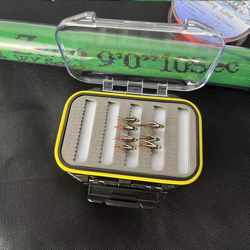 Aventik Fly Box Flies Case Jig Box Waterproof Lightweight Streamer Fly Box Double Sides Deep Clear Lid Saltwater Fresheater Fishing Lure Case(H18X...