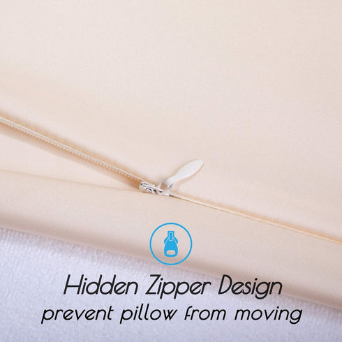 100% Mulberry Silk Pillowcase Set of 2 for Hair and Skin,with Hidden Zipper,Both Sides 19 Momme 600 Thread Count Natural Silk Pillow Cover,Soft Br...