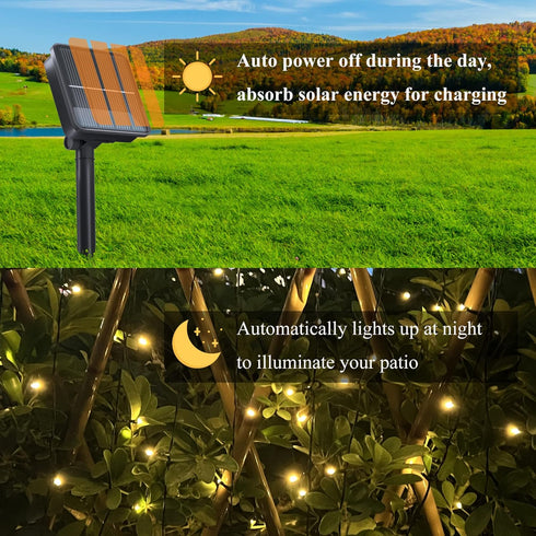 2 Pack Solar String Lights Outdoor, 200 LED Extra-Long 72FT Solar Powered Lights with 8 Lighting Modes, Waterproof Outdoor Lighting Decoration for...