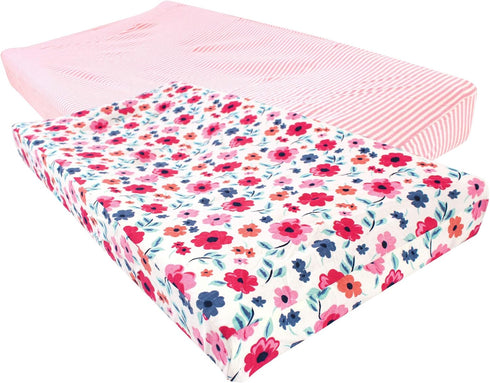 Touched by Nature Unisex Baby Organic Cotton Changing Pad Cover, Garden Floral, One Size...