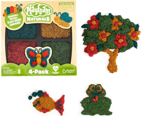 Educational Insights Playfoam Naturals 4-Pack, Plant-Based Playfoam Naturals in 4 Colors, Ages 3+...