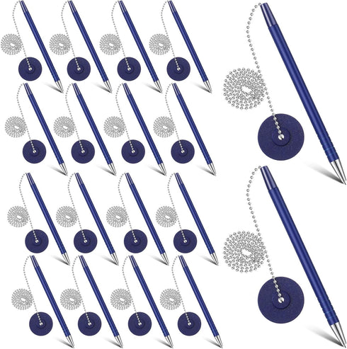 Secure Pen with Adhesive Pen Chain and Security Blue Ink Pen Holder for Home Office Supplies (20 Pieces)...