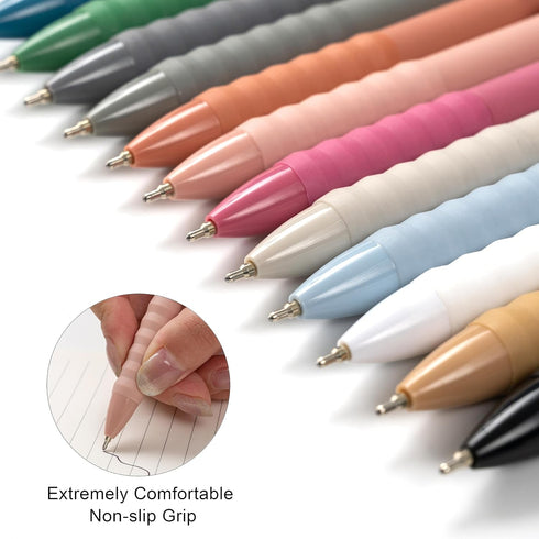 Ballpoint Pens Black Ink Ball Point Pen with Super Soft Grip Medium Point 1.0mm Office Pens (Silver 12-count)...