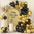 RUBFAC 110pcs Black and Gold Balloons Garland Arch Kit with Black Gold Confetti Balloons for Graduation Birthday Wedding Party Decorations...