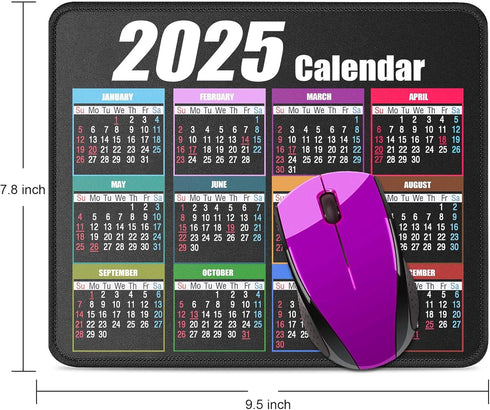 Calendar Mouse Pad with Non-Slip Rubber Base, Premium-Textured & Waterproof Mousepads with Stitched Edges, Mouse Pads for Computers, Laptop, PC, O...
