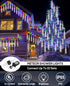 Christmas Lights Outdoor UL Certified Meteor Shower Lights 12 Inch 10 Tubes LED Falling Rain Drop Lights Icicle Snow Cascading Xmas Lights for Tre...