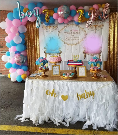 White light pink light blue Balloons,100 Pack 12 Inch Latex Balloons,for Baby Shower Birthday Boy or Girl Gender Reveal Party Supplies Party Decor...